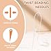 UOOU Beading Needles, 6 Pcs Beading Needle for Seed Beads, 2 Sizes Twisted Wire Bead Needles for Jewelry Making, Beaded Bracelets, Necklaces, DIY Handmade