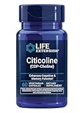 Life Extension Citicoline (CDP-Choline) - Citicoline Supplement for Brain & Cognitive Health, Focus, Attention, Memory Function - Non-GMO, Gluten Free, Vegetarian - 60 Capsules