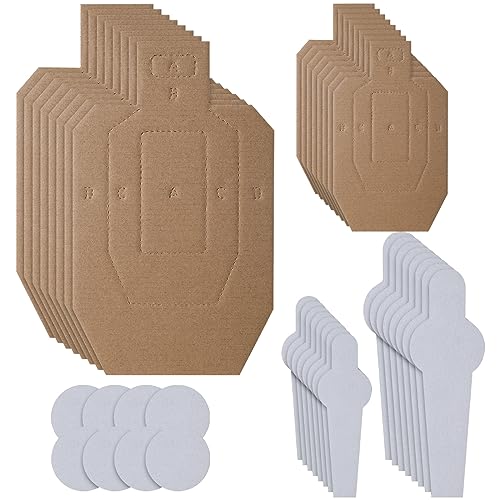 8 Set 40 Pcs Dry Fire Targets in Reduced Scale Cardboard Targets for Shooting Silhouette Competition Torso Range Shooting Practice Tactical