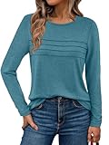 Premium Comfort—This trendy long sleeve shirt for women made from a soft, breathable blend (82% polyester/12% rayon/6% spandex). The loose tunic fit with flattering pleats hides tummy while keeping you polished for business or casual wear. Perfect tr...