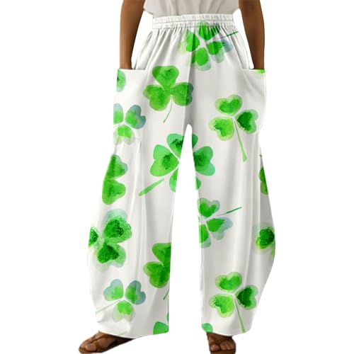 Pantalon en tissu élégant rose 5XL pour femme à coupe fluide