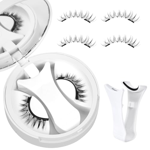 Higu clace Magnetic Eyelashes with Applicator Daily Wear Reusable Magnetic Eyelashes Natural Look No Glue Needed Magnet Lashes Soft with Applicator Easy to Apply and Remove(N02)