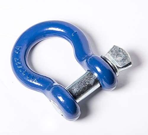 Bow Shackle 1" inch ALFA Wheels D-Ring 51 Ton 102000 Lbs Maximum Break Strength WLL Working Load Limit 8.5 Tons 18700 lbs 1-1/8' Screw Pin Heavy Duty Lifting Rigging Recovery (Blue/Galvanized)