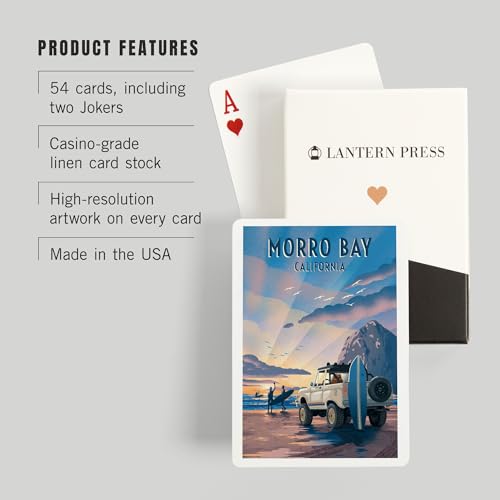 Morro Bay California Litografía Baraja 52 Cartas Tamaño Póker miniatura 3