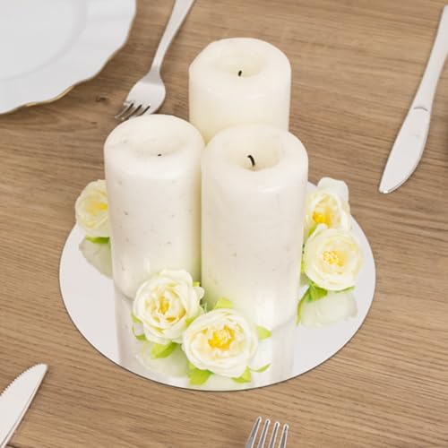 10 Platos Decorativos Redondos Plateados 8 Pulgadas miniatura 3