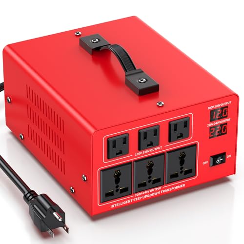 Image of 5000W Voltage Transformer Power Converter(110V to 220V, 220V to 110V) Step Up /Down Converter 110 /120 Volt - 220 /240 Volt w /US Power Cord, LCD Display, 3 US Outlets, 3 Universal Outlet