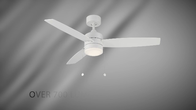 WAC Atlantis Indoor and Outdoor 3-Blade Pull Chain Flush Mount