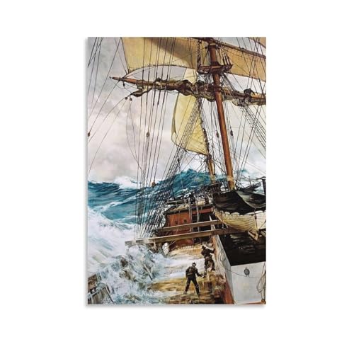 Redamancy The Rising Wind By Montague Dawson Poster Canvas Wall Art Poster For Room Aesthetic And Decor For Bedroom Living Room Bathroom Kitchen Office Decor 08x12inch(20x30cm) Unframe-style