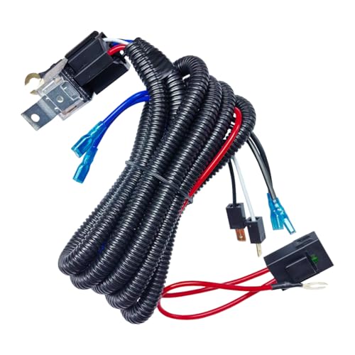 DUSCOKE 12V 80A Car Double Horn Wiring Harness Relay Kit, 4 Pin SPST Vehicle Grille Mount Blast Tone Horns Wiring Harness Relay for Car Truck Motorcycle (Double Horn)