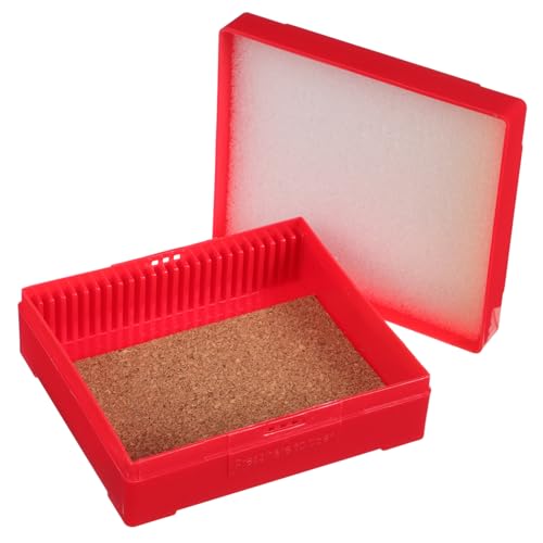 FUNOMOCYA Microscope Slide Storage Holder 25 Slide Organizer Reusable Specimen Storage Case
