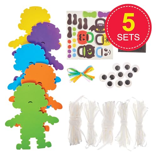 Baker Ross FN299 Halloween Mumie Weben Dekoration Kits- 5er-Pack, Halloween Basteldekorationen für Kinder