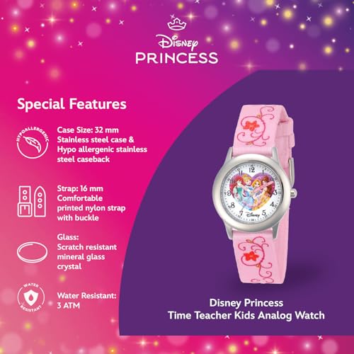 Disney Princess Kids' Stainless Steel Time Teacher Analog Strap Watch4
