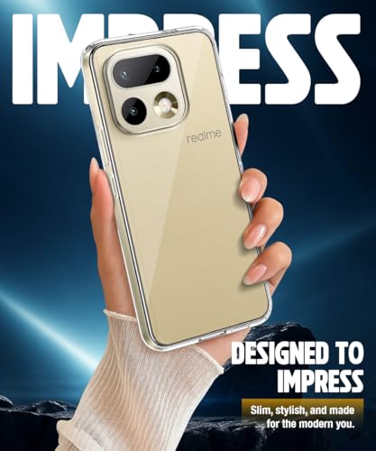 Image of WOW IMAGINE Transparent Back Cover Case for Realme 16 Pro 5G | Raised Bumps for Full Device & Camera Protection Shockproof TPU Silicone Back Case Mobile Cover - Transparent