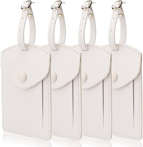 Kevancho Leather Luggage Tags for Men Women, Suitcase Labels Baggage Bag Tag ID Tags with Full Back Privacy Cover for Cruise Ships, Travel Accessories Tags Set of 2 PCS (Black 01)
