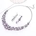 Molie Austrian Crystal Rhinestone Bridal Wedding Necklace and Earrings Jewelry Sets for Women (Light Purple)