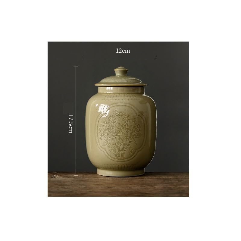 LYGSWDB Zestaw do herbaty Pojemnik ceramiczny do przechowywania słoika Ręcznie robiona ceramiczna puszka do herbaty Domowa kuchnia Herbata w zamkniętej puszce Słoik do przechowywania herbaty