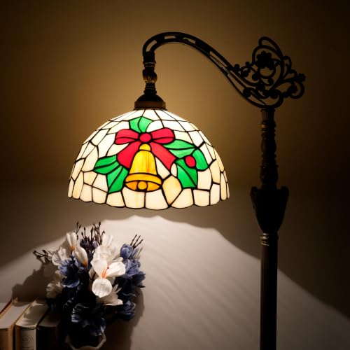 Image of Christmas Lamp Tiffany Floor Lamp Yellow Bell Stained Glass Lamp Gooseneck Adjustable Corner Vintage Style Corner Standing Reading Light Lamp Bedroom Living Room Sofa Antique Home Christmas Decoration
