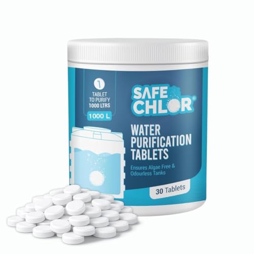 Image of 1000 L | Chlorine Tablets for Water Tanks of 1000 Ltrs, | Overhead & Underground Tanks | Water Purification Tablets | 1 Tablet to Treat 1000 liters | Pack of 30 Tablets for 30000 Ltrs
