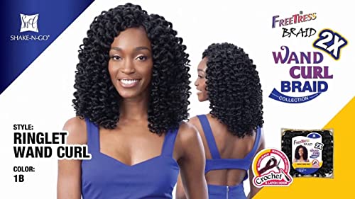 FreeTress Synthetic Hair Crochet Braids 2X Ringlet Wand Curl (2)