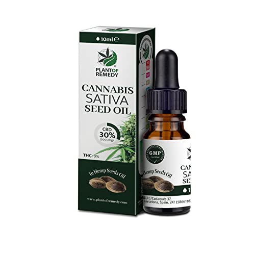 Plant of Remedy Aceite CBD 30% - 3000 mg, 10ml, Aceite de Cañamo CBD Puro | 200 Gotas | 0% THC