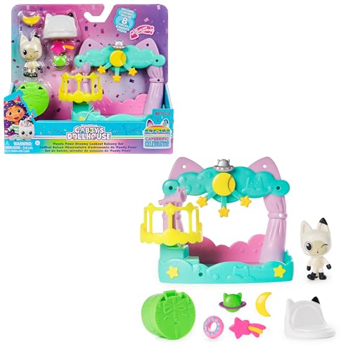 Gabby et la Maison Magique - Gabby Dollhouse - Balcon Observatoire Pandy Pattes - 1 Figurine Et 6 Accessoires - Dessin Animé Jouet Maison De Poupée - Jouet Enfant 3 Ans Et +