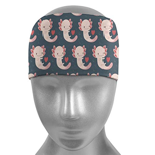 Axolotls Hearts and Bubbles (2) Moisture Wicking Sports Headband Non Slip Elastic Sweatbands for Men Women Fits Running Yoga Basketball Gym Workout Cycling