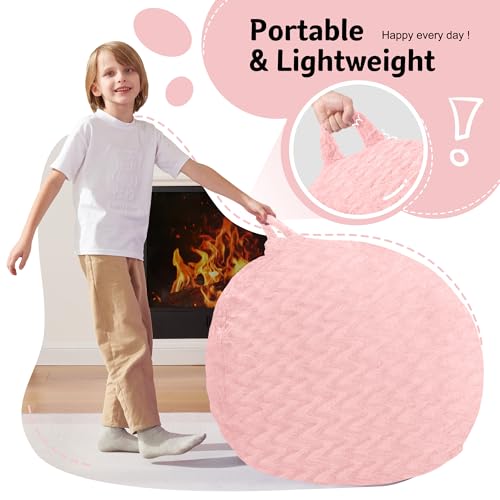 Image of 2FT Bean Bag Chair,Giant Bean Bag Chairs for Adults,Big Bean Bags with Memory Foam Filled, Large Beanbag Chairs with Chevron Plush Cover-Soft Pink