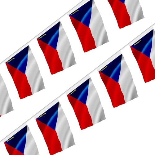 Guirlande drapeau République Tchèque 18x28cm lot de 50 pièces pour décoration intérieure
