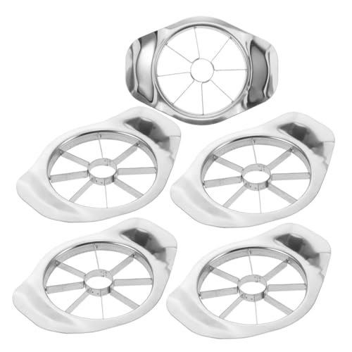 TOPPERFUN 5個 多機能ステンレス製リンゴ芯抜き スライサー 点 花型切断で果実を均一カット 簡単お手入れ 収納 フルーツプレート作りに