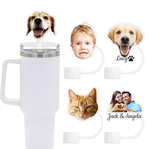 Personalized Stanley Straw Cover, Custom Silicone Straw Topper for Stanley Cups, 30 & 40 Oz TumblersReusable Straw Tips Protectors, 10mm/0.4in Straws (Custom)