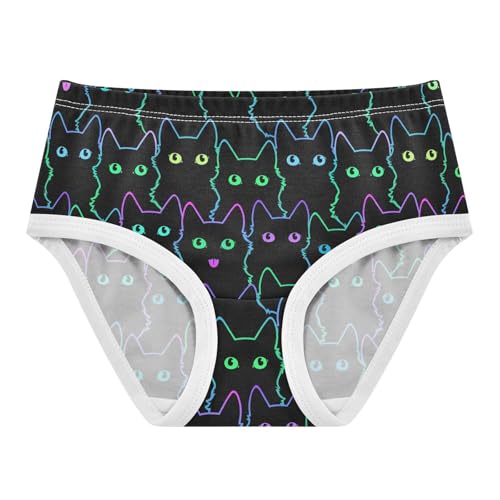 Little Girls' Soft Cotton Underwear Kids Breathable Comfort Cute Cat Panties Briefs Toddler