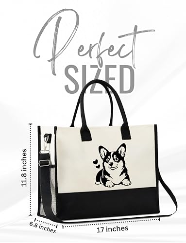 Bolso Tote Corgi para Mujer con Cierre y Correa miniatura 2