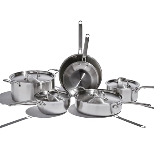 Comparison: Best Cookware For Indian Cooking In Usa 3 Heritage Steel Eater Series 10 Piece Cookware Set | Made in USA | 5 Ply Fully Clad Stainless Steel Cookware Set | Stay Cool Handle | Induction Ready & Non-Toxic