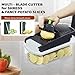 Frekia New -Series All -in-One,7 Blade Vegetable Chopper,Food Chopper,Vegetable 15 in 1 Slicer,Cutter Dicer,Mandoline Slicer for Kitchen,Multifunctional Kitchen Gadgets set with Container, White/Black