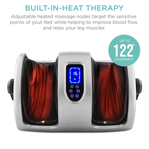 Image of Best Choice Products Heated Shiatsu Foot Massager for Pain Relief, Plantar Fasciitis, Neuropathy, Blood Circulation w /Compact Design - Silver