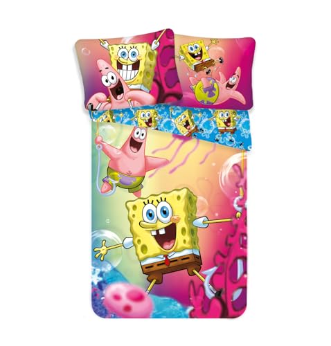Funda nórdica Bob Esponja cama 90 reversible con algodón natural 2