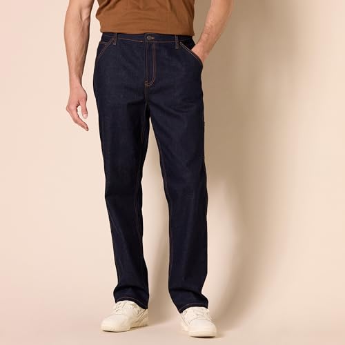 Amazon Essentials Men's Relaxed-Fit Workwear Carpenter Jean with Comfort Stretch, Rinse Wash, 29W x 34L - image 6