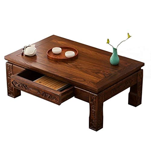 Mesa De Centro De Madera Maciza Mesa Baja Japonesa con Cajones Mesa De Centro De La Sala Mesa For Portátil Mesa De Trabajo (Color : A, Size : 70x45x30cm)