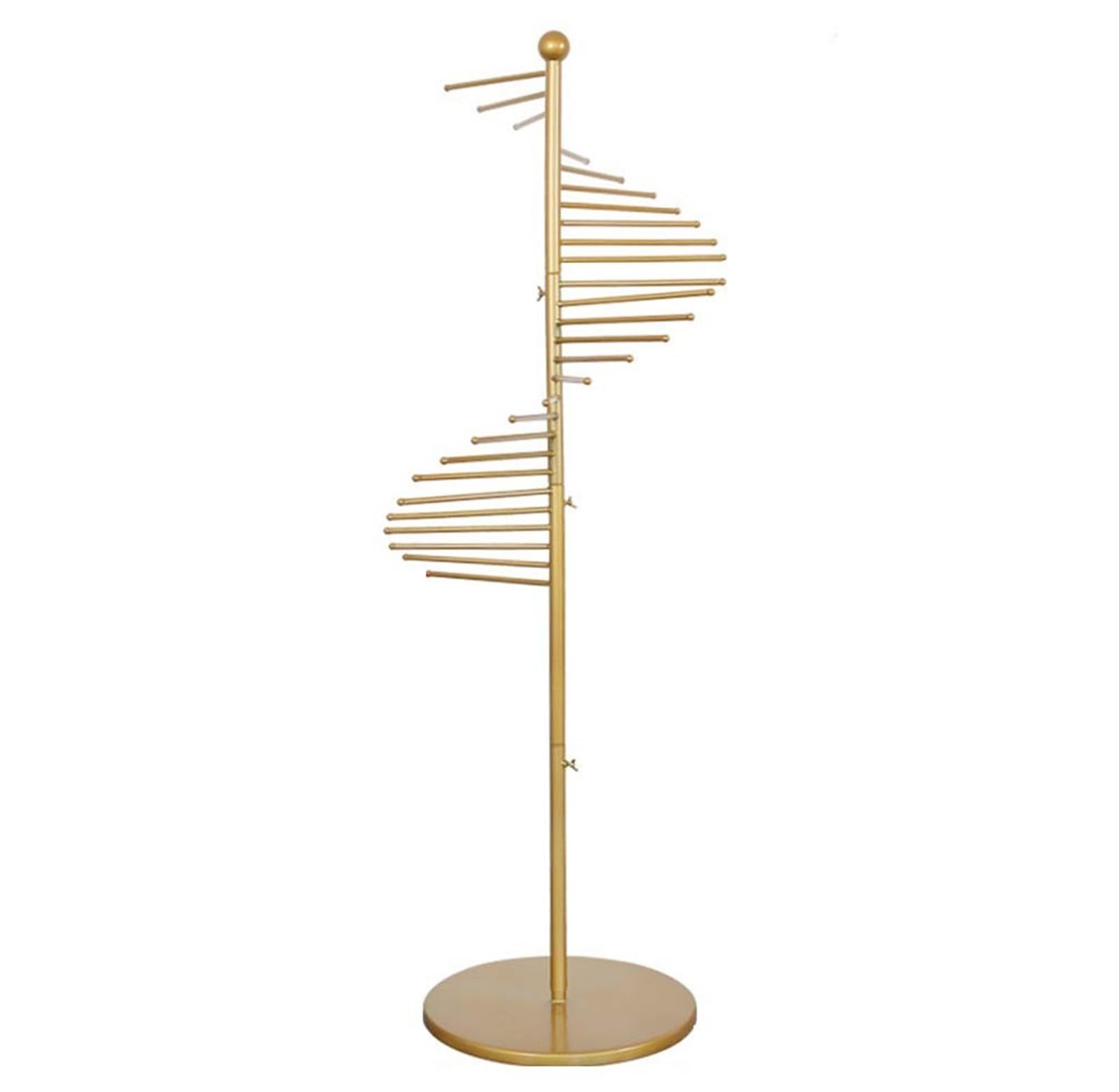 Soporte de Bufandas en Espiral Independiente, estantes metálicos para Bufandas, Soporte para Hijab para Tiendas de Ropa, Uso Comercial y doméstico, estantes Que,Gold-L(170cm)