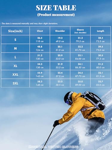 Tansozer Skijacke Herren Winter Wasserdicht Winterjacke Warm Gefüttert Regenjacke Atmungsaktiv Wanderjacke Fleece, Schwarz, M