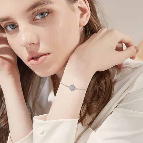 YAFEINI Bracelet for Women 925 Sterling Silver Sunflower/Lotus/Compass/Witch Knot/Drangfly/Hedgehog/Shih Tzu/Angel Wings Bracelet Birthday Jewelry Gifts for Mom2