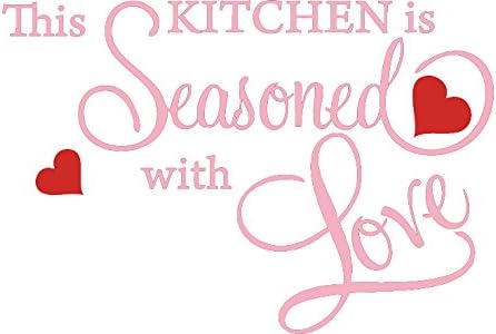Pink 15'' X 22'' This Kitchen is Seasoned with Love Wall Quote Sticker