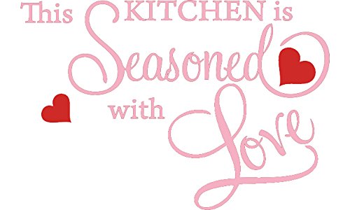 Pink 15'' X 22'' This Kitchen is Seasoned with Love Wall Quote Sticker