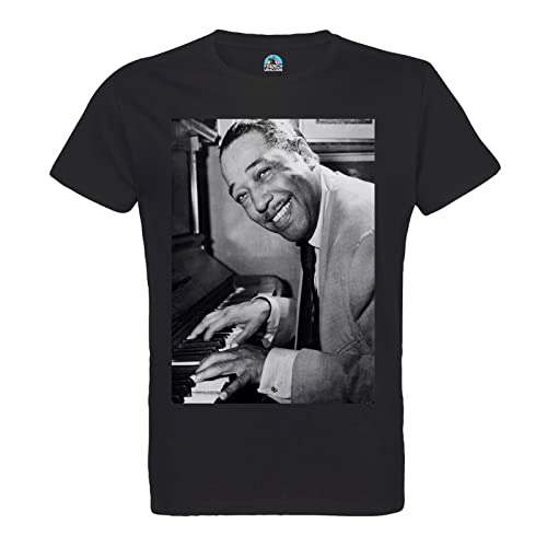 Photo de French Unicorn T-Shirt Homme Col Rond Coton Bio Duke Ellington Piano Portrait Jazz Classique