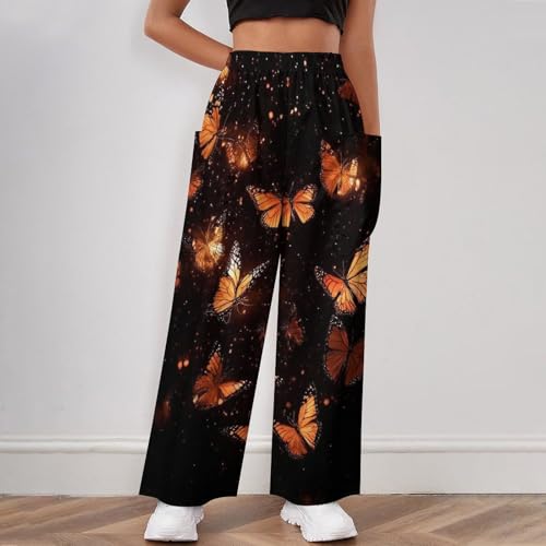 Casual Wide Leg Pants for Women, High Waist Flowy Sweatpants Lightweight Loose Flowy Pants2