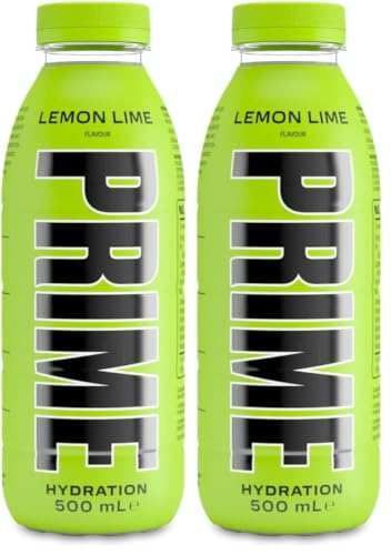 Image of PRIME HYDRATION Lemon Lime Hydration Drink, 16.9 Fl oz / 500 Ml (Pack of 2)