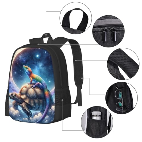Funny Turtle Ocean Backpack with One Compartment 17 Inch Casual Daypack Travel Bookbag3
