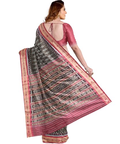 Image of Nuapatna Cotton Saree of Odisha Ikkat Orissa Traditional Handloom Sari | Bomkai | Pata | Nuapatana | sambalpuri saree | khandua patta sare | without Blouse S12