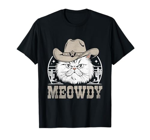 Meowdy Cowboy Persiano Gatto Persiano Longhair Maglietta