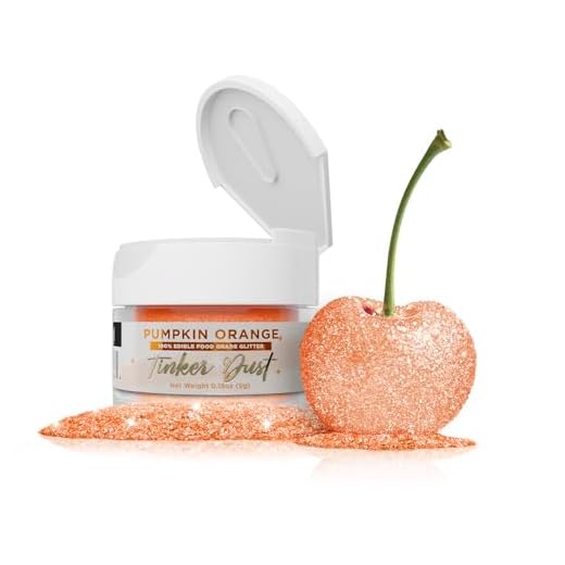Bakell Pumpkin Orange Tinker Dust®, 5 Gram | KOSHER Certified | 100% Edible Glitter | Cakes, Cupcakes, Cake Pops, Drinks, Glitter & Dusts (Pumpkin Orange)